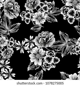 Abstract elegance seamless pattern with floral background