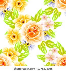 Abstract elegance seamless pattern with floral background