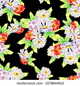 Abstract elegance seamless pattern with floral background