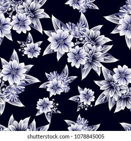 Abstract elegance seamless pattern with floral background