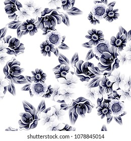 Abstract elegance seamless pattern with floral background