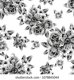 Abstract elegance seamless pattern with floral background