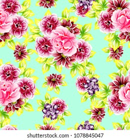 Abstract elegance seamless pattern with floral background