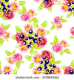 Abstract elegance seamless pattern with floral background