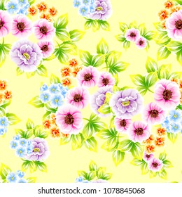 Abstract elegance seamless pattern with floral background