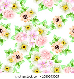 Abstract elegance seamless pattern with floral background