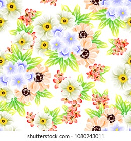 Abstract elegance seamless pattern with floral background