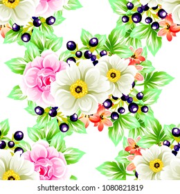 Abstract elegance seamless pattern with floral background