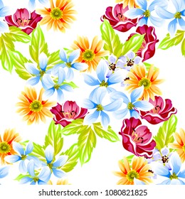 Abstract elegance seamless pattern with floral background