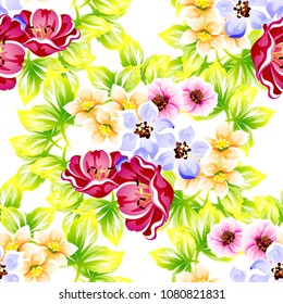 Abstract elegance seamless pattern with floral background