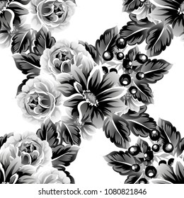 Abstract elegance seamless pattern with floral background