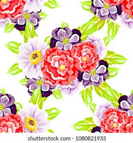 Abstract elegance seamless pattern with floral background