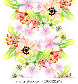 Abstract elegance seamless pattern with floral background