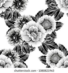 Abstract elegance seamless pattern with floral background