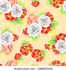 Abstract elegance seamless pattern with floral background