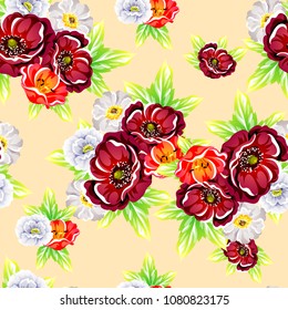 Abstract elegance seamless pattern with floral background