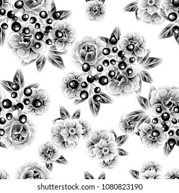 Abstract elegance seamless pattern with floral background
