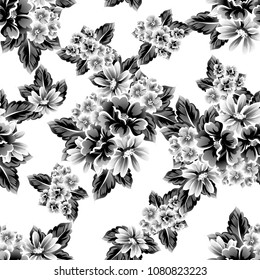 Abstract elegance seamless pattern with floral background