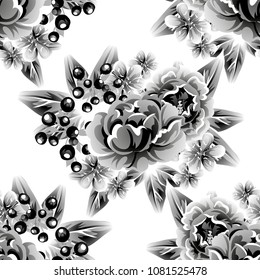 Abstract elegance seamless pattern with floral background