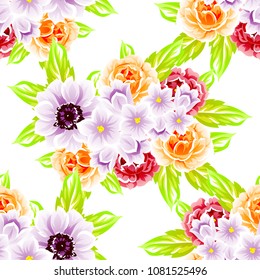 Abstract elegance seamless pattern with floral background