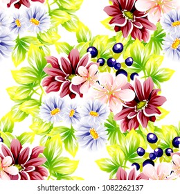 Abstract elegance seamless pattern with floral background