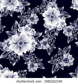 Abstract elegance seamless pattern with floral background