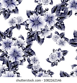 Abstract elegance seamless pattern with floral background