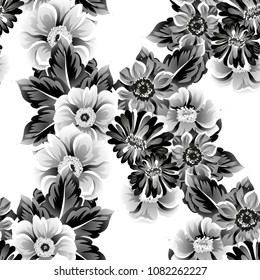 Abstract elegance seamless pattern with floral background