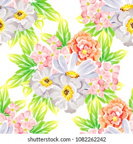 Abstract elegance seamless pattern with floral background