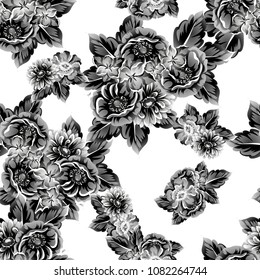Abstract elegance seamless pattern with floral background