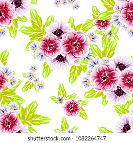 Abstract elegance seamless pattern with floral background