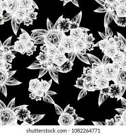 Abstract elegance seamless pattern with floral background