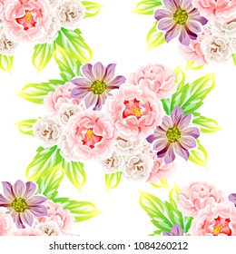 Abstract elegance seamless pattern with floral background