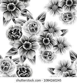 Abstract elegance seamless pattern with floral background