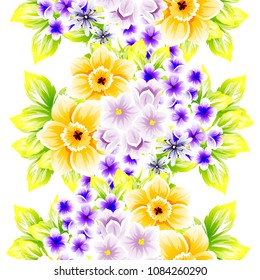 Abstract elegance seamless pattern with floral background