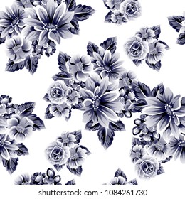 Abstract elegance seamless pattern with floral background