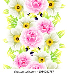 Abstract elegance seamless pattern with floral background