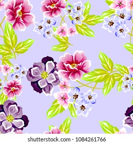 Abstract elegance seamless pattern with floral background