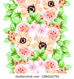 Abstract elegance seamless pattern with floral background