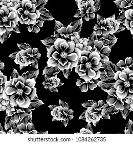 Abstract elegance seamless pattern with floral background