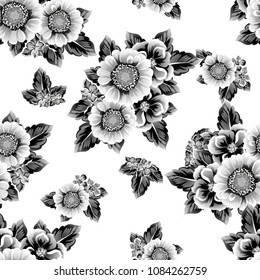 Abstract elegance seamless pattern with floral background