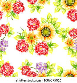 Abstract elegance seamless pattern with floral background