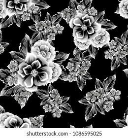 Abstract elegance seamless pattern with floral background