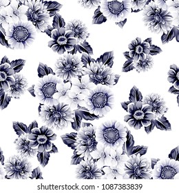 Abstract elegance seamless pattern with floral background