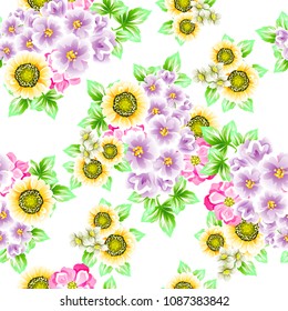 Abstract elegance seamless pattern with floral background