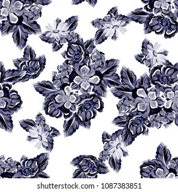 Abstract elegance seamless pattern with floral background