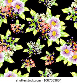 Abstract elegance seamless pattern with floral background