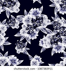 Abstract elegance seamless pattern with floral background