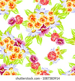 Abstract elegance seamless pattern with floral background