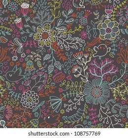 Abstract Elegance Seamless pattern with floral background